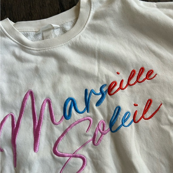 Ivory Embroidered Crewneck Sweatshirt Oversized XL - Picture 4 of 4